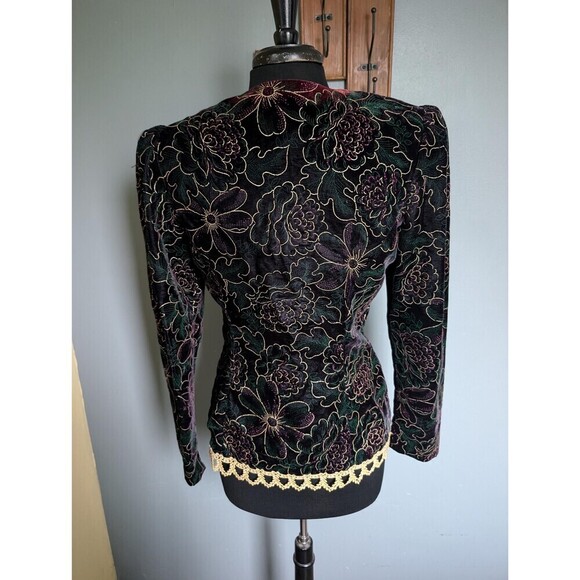 Vintage Scott McClintock Velvet  Jacket, Baroque Gold  Lace Coat - Picture 7 of 10